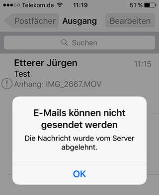 iPhone Nachricht abgelehnt