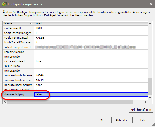 VM disableHotPlugDevices Hotplug