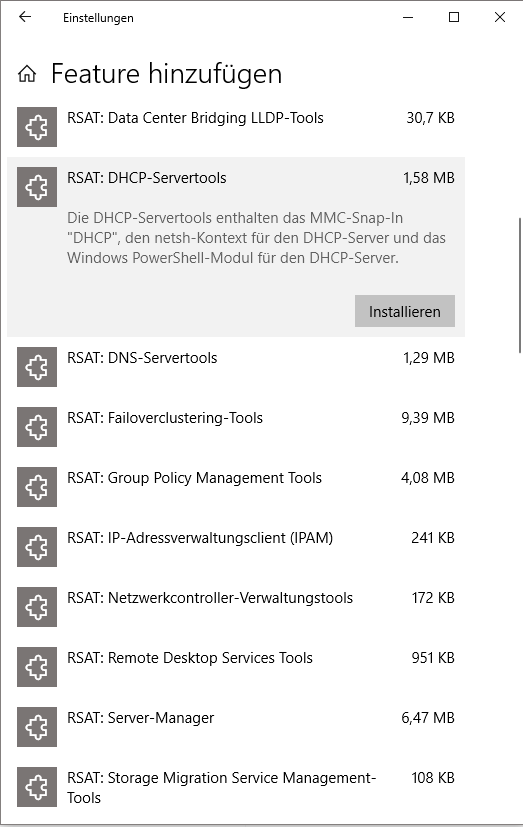 W10 1809 RSAT 03 FeatureHinzufuegen