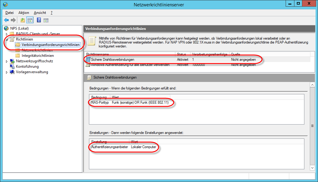1 3 1 NPS-Richtlinen-Verbindungsanforderungsrichtlinien