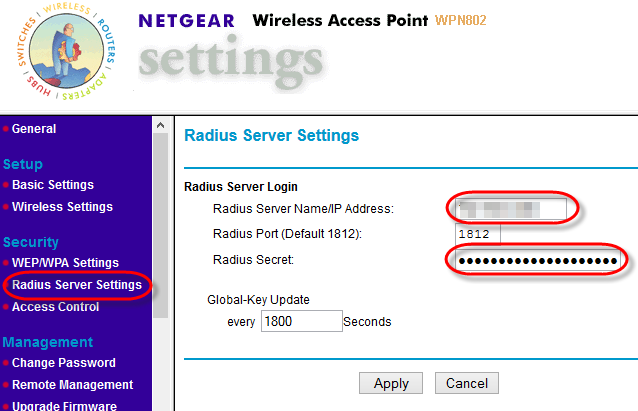 4 1 WLAN-AP-RADIUS-Settings