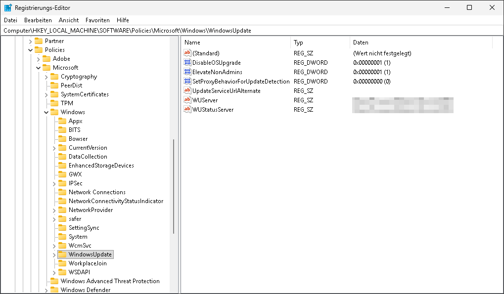 Registrysettings Default