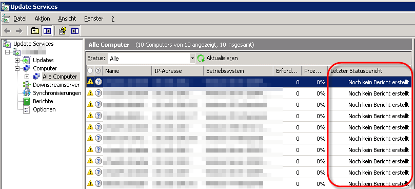 WSUS-Noch-kein-Bericht-erstellt