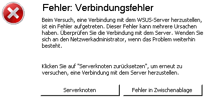 WSUS Verbindungsfehler